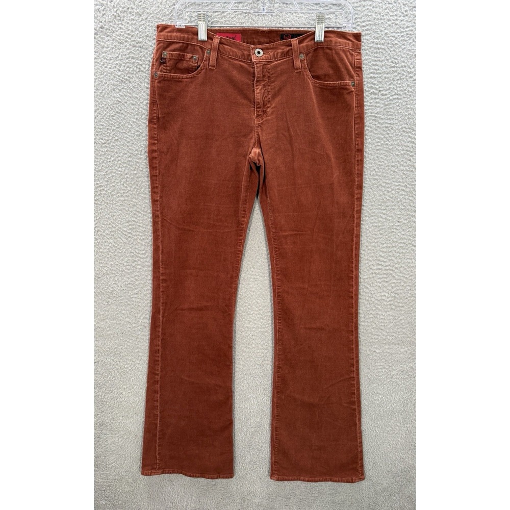 AG Adriano Goldschmied Pants Womens 31 Orange Corduroy The Angel Low Rise Boot
